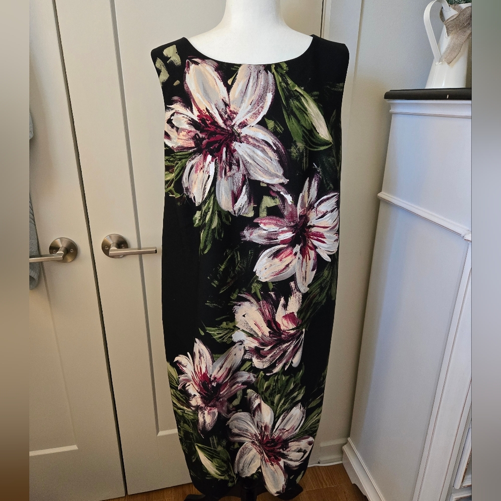 Calvin Klein Floral Midi Dress Sleeveless